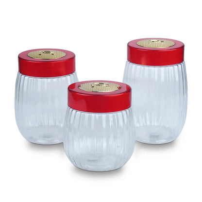 EcoCrown Premium Plastic Jar Set (3 Pcs)